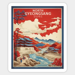 North Gyeongsang South Korea Travel Tourism Retro Vintage Sticker